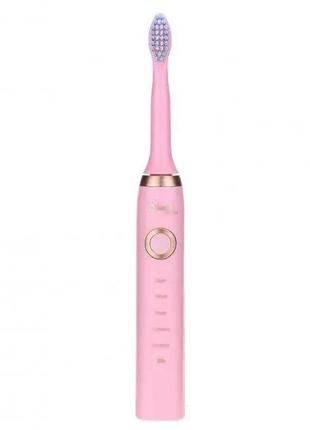 Електрична зубна щітка shuke sk-601 акумуляторна рожева електр...