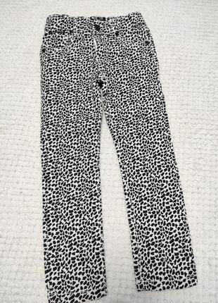 Крутые леопардовые брюки-леггинсы для девочки 5-6р.