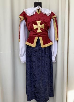 Средневековая дама мушкетер принцесса ренессанс платье карнава...