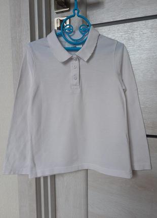 Нарядна шкільна святкова блузка сорочка з довгим рукавом біла ...