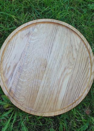 Деревянная тарелка пиала дерево дуб диаметр 24см
