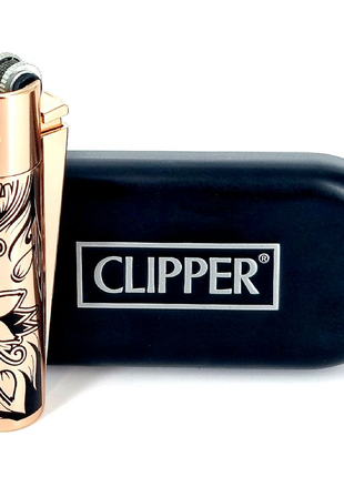 Зажигалка Clipper металл с рисунком Подарочная