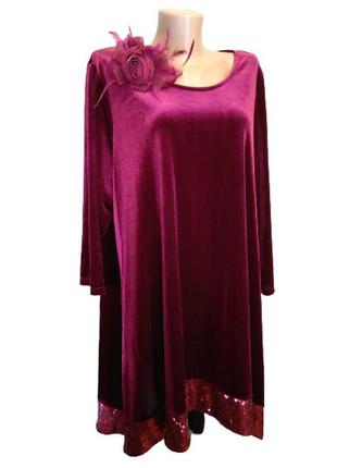Новое вечернее бордовое велюровое платье с брошью julipa, бата...