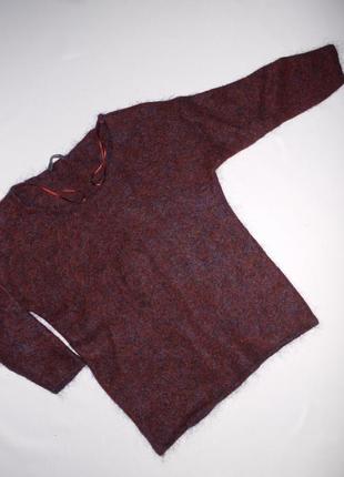 Мохеровый свитер ( кроп ) винного цвета ( марсала , бордовый)