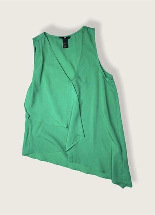 Блуза ярко зелёная с воланами{ рюшами }, майка