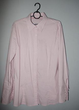 Рубашка классическая s.oliver хлопок в полоску розово белая