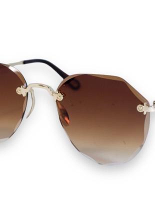 Сонцезахисні жіночі окуляри коричневі 9007-2