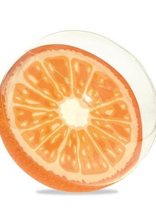 Надувной пляжный мяч фрукты bestway 31042 от 2х лет (апельсин)