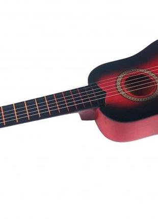 Игрушечная гитара m 1370 деревянная  (красный)