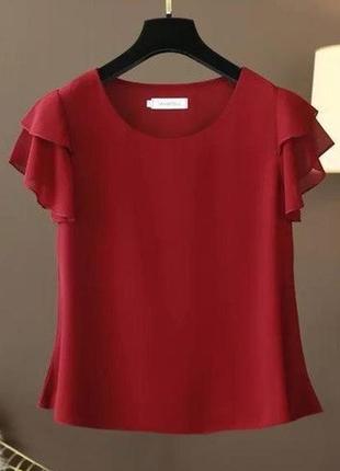 Женская летняя блузка с коротким рукавом красный