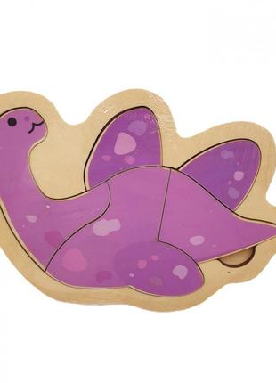 Деревянная игрушка пазлы md 2283 (динозавр фиолетовый)