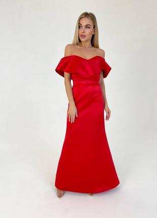 Женское вечернее платье корсет красного цвета р.s 384868