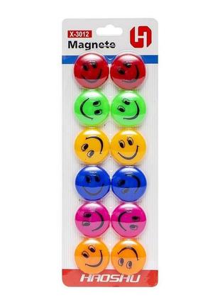 Магнит для доски "смайлик" color-it x-3012 диаметр 3 см