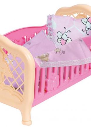 Кроватка для куклы 4494txk с постельным бельем (розовая)