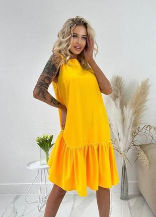 Яркое легкое удобное платье супер софт желтый