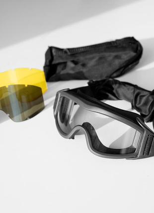 Очки defenders black, тактические защитные очки с линзами, арм...