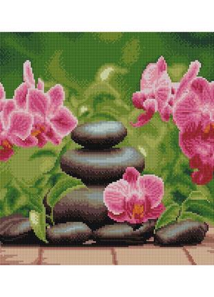 Алмазная мозаика "лиловые орхидеи" dbs1007  brushme 40х50 см