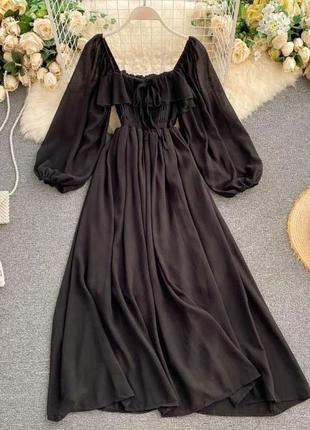Неймовірне красиве подовжене плаття чорний