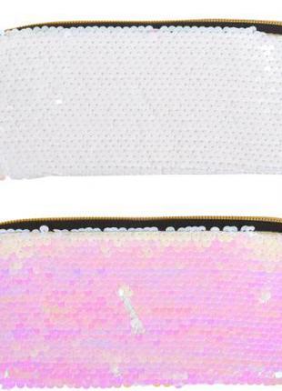 Пенал - косметичка с пайетками 5-130 "Розовый перламутр" №1, 2...