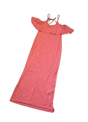 Платье макси длинное розовое летнее вискоза