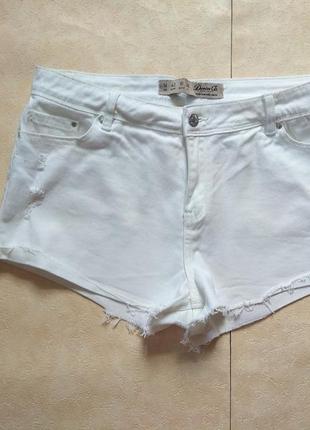 Белые джинсовые шорты c высокой талией denim co, 14 размер.