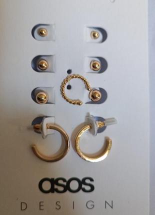 Набор сережек в золотые by аsos design