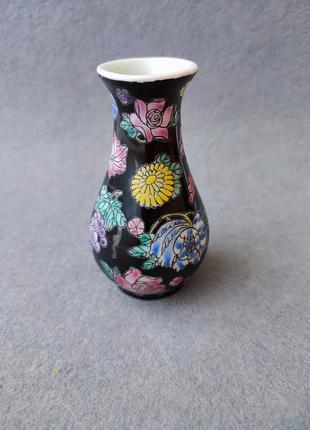 Антикварна вінтажна порцелянова чорна міні-ваза Китай 1900-1940р