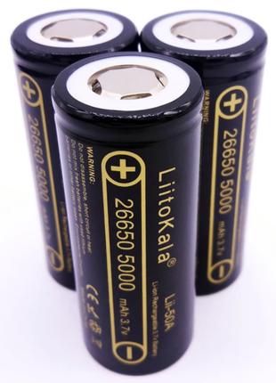 Аккумуляторы 26650 Li-ion Liitokala lii 50a 5000mah 26650 плос...