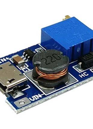 Повышающий модуль MT3608 c microUSB DC-DC 2A с регулировкой на...