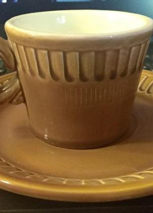 Винтажная кофейная пара зик конаково чашка с блюдцем