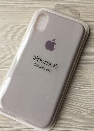 Силиконовый серый чехол для iphone X XS в упаковке
