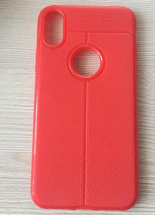 Красный матовый силиконовый чехол iphone X XS(5.8) Auto Focus ...