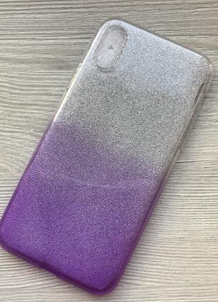Мерцающий силиконовый фиолетовый чехол для iphone X X Iphone Х...