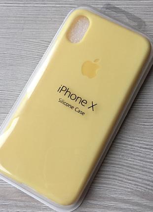 Силиконовый желтый чехол для iphone X XS