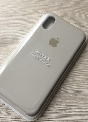Бежевый Silicone Case для iphone Х/XS в упаковке