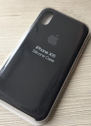 Черный Silicone Case для iphone ХR в упаковке силикон+микрофибра
