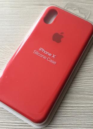 Красный Silicone Case для iphone Х/XS в упаковке