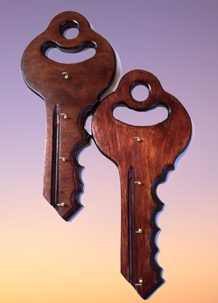 Оригинальная деревянная ключница ручной работы, большой ключ-в...