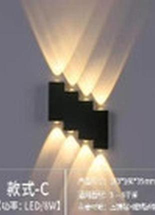 Подсветка ступеньки на 8 ламп al-620/8х1w ww led ip54 bk
