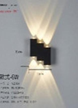 Подсветка ступеньки тройная al-620/6х1w ww led ip54 bk