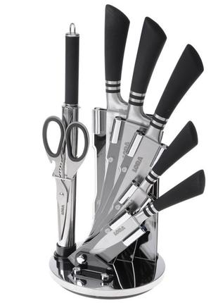 Набор ножей с подставкой 8 предметов ns21setkn/bk