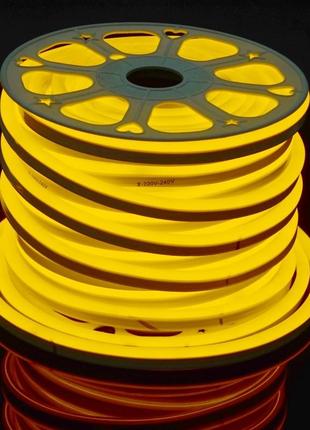 Светодиодная лента в силиконе by-035/120 220v 1м 5730 yl neon