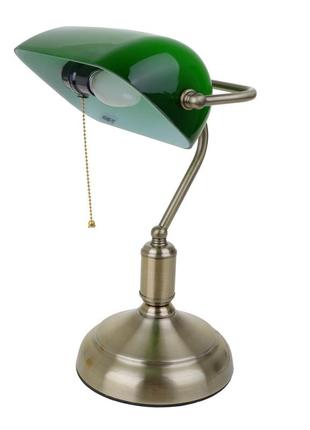 Настольная лампа банковская зеленая mtl-52 e27 ab