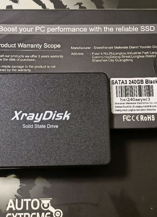 Ssd Xraydisk 240GB для пк або ноубуку з сата кабелем