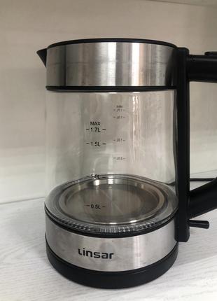 Б/у Электрический стеклянный чайник Linsar 1,7 л