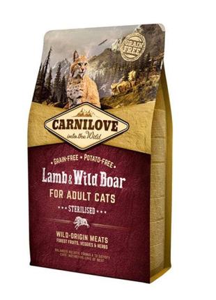 Carnilove Lamb Wild Boar for Adult Sterilised(Карнилав Стерили...