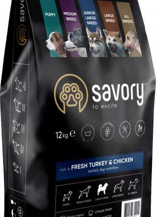 Savory Junior Large Breed Chicken Rich in Fresh Turkey (Сейвор...