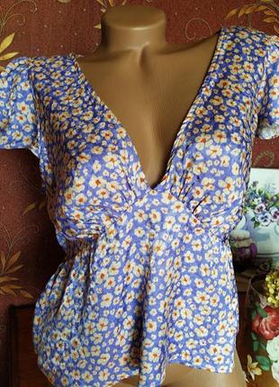 Блуза - топ с цветочным принтом от topshop