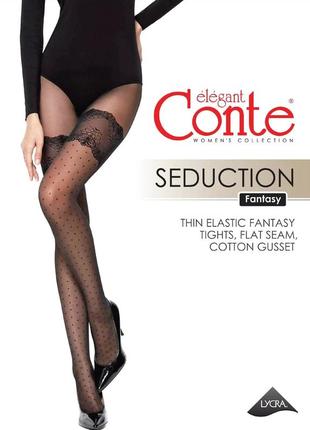 Conte seduction колготки в точку с имитацией чулок р 2-5