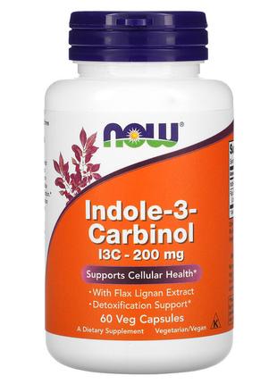 Now Foods, Индол 3-карбинол, 200 мг, 60 растительных капсул. С...
